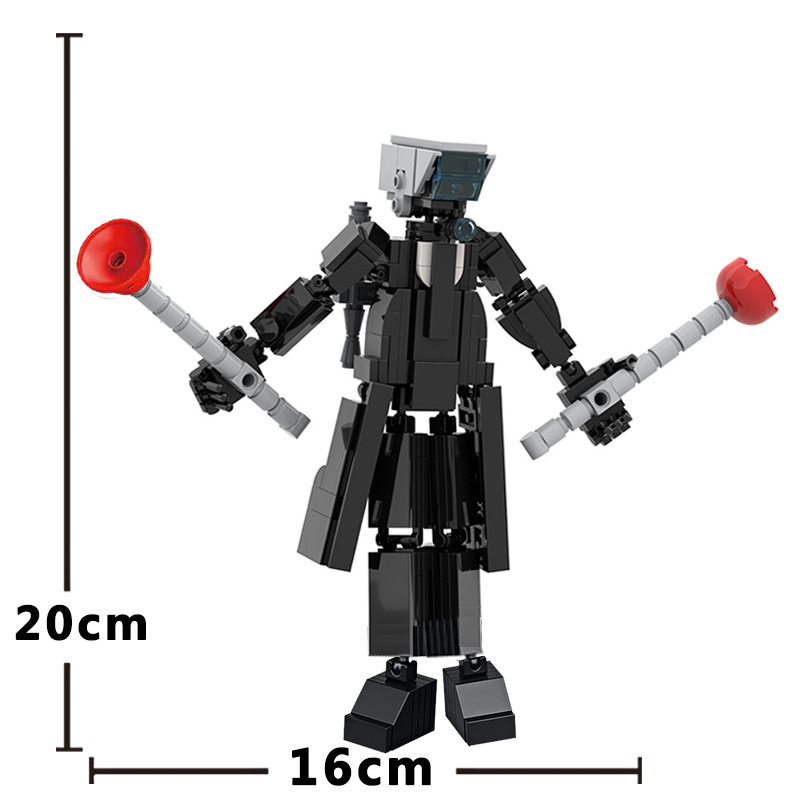 Cross-border compatible lego parodia toilet hombre VS monitor hombre pequeño granular robot puzzle montajes chicos regalos pic 12