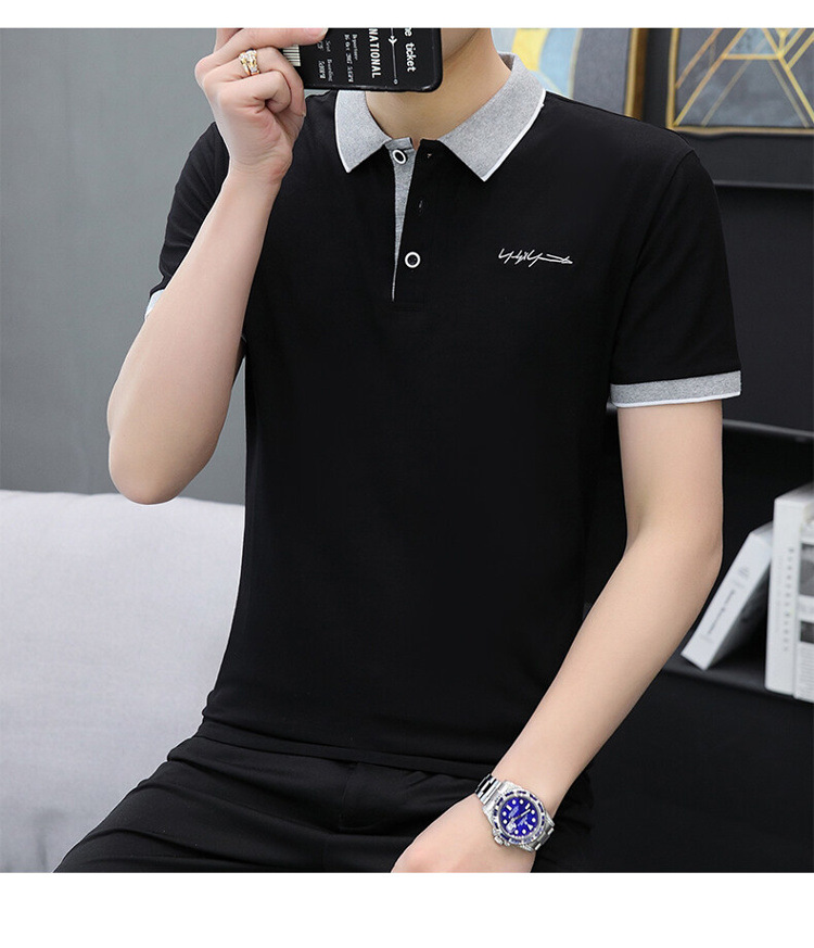 爆款纯棉短袖T恤男夏季新款翻领polo衫男士潮流详情24
