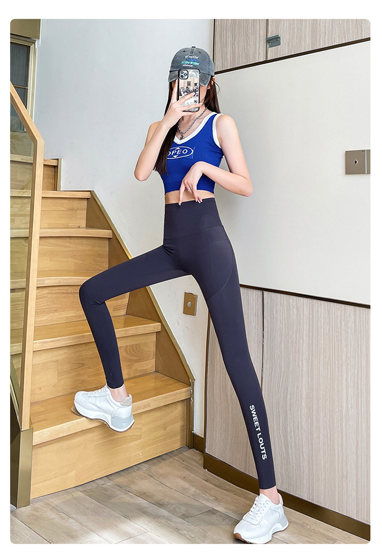 云感鲨鱼裤女春秋薄款2023新款口袋瑜伽收腹芭比裤夏季无痕打底裤详情31