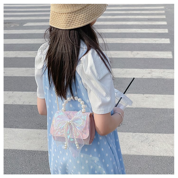 可爱女童斜挎包小香风时尚儿童手提斜背包包公主淑女珍珠包单肩包详情76