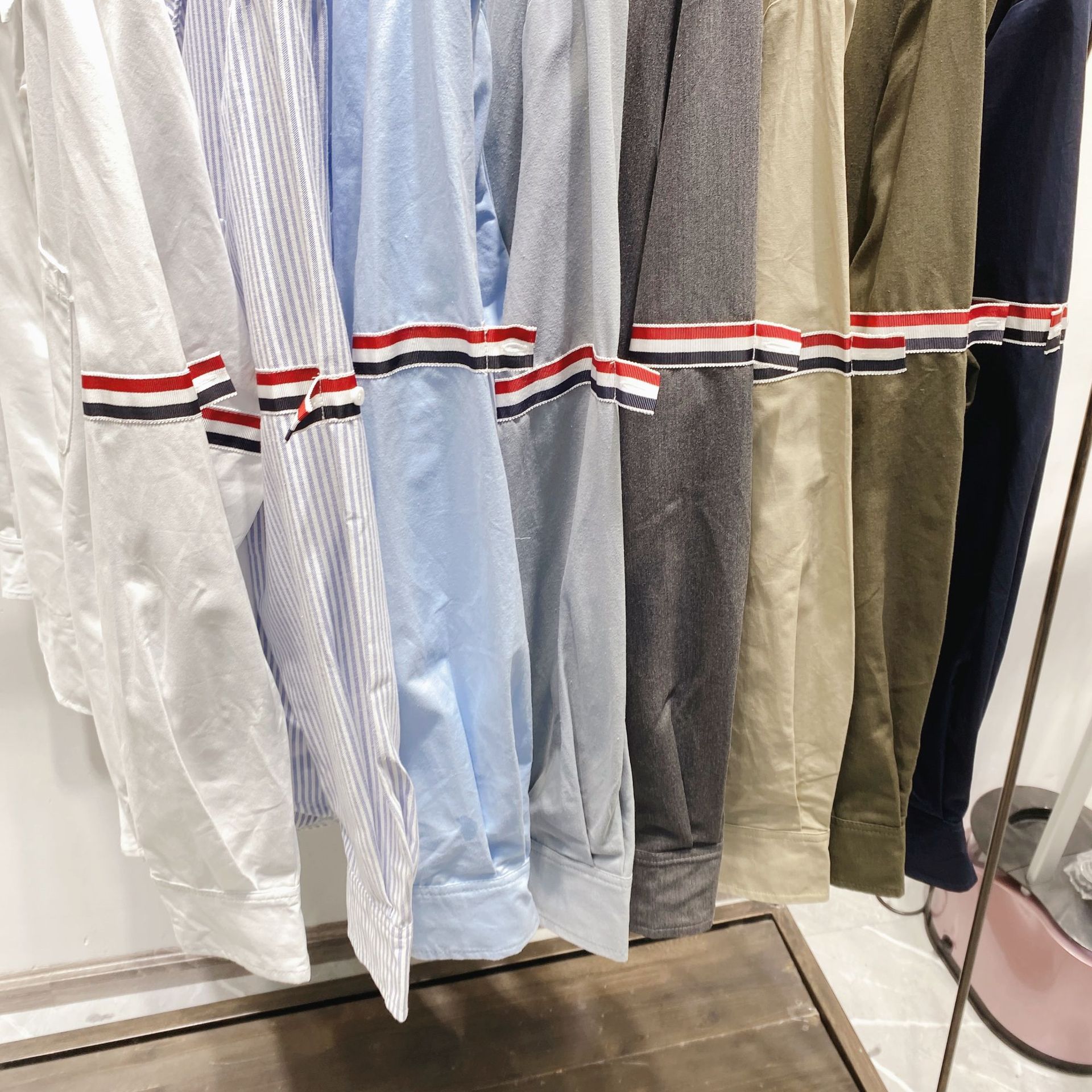 TB casual trendy brand poplin slim-fit solid white shirts for men and women, Oxford fabric shirts for women with long sleeves pic 100