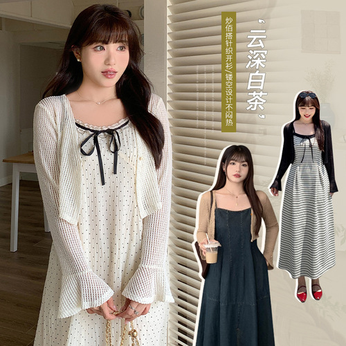 Light French style shoulder polka dot mesh patchwork top for plump girls, large size, slimming, versatile short-sleeved shirt 65378 pic 15