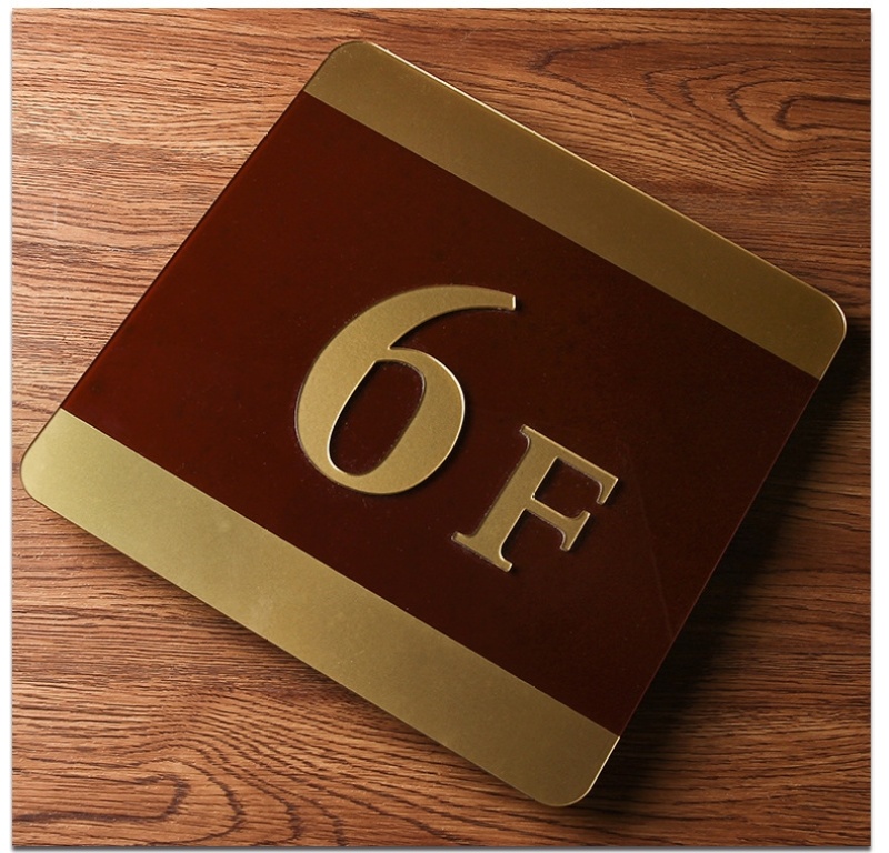 Hotel floor indicator signs, unit signs, two-color board signboards, engraved numbers and characters, colors can be customized floor signs pic 8