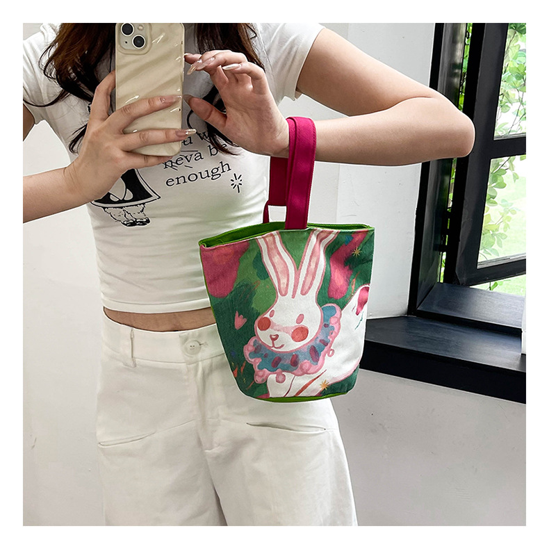 Pintura al óleo viento bolsa de mano linda impresión de un hombro bolsa portátil exterior cartoon student canvas bag al por mayor pic 15