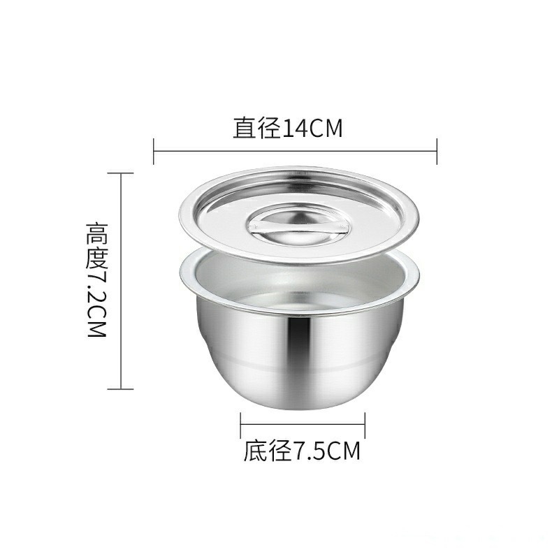 Wholesale 304 stainless steel steamed egg bowls, household covered stewing cups, baby food bowls, steaming rice and egg custard bowls over water pic 2
