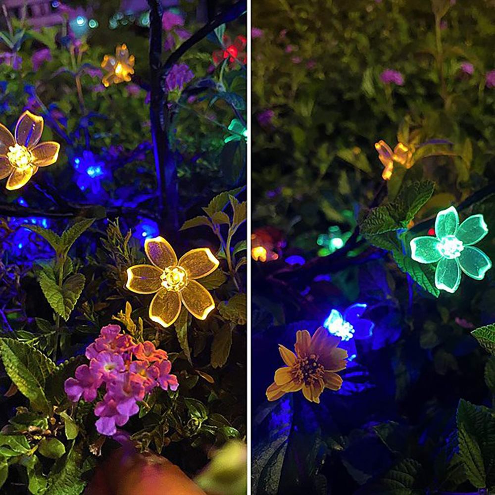 Direct sales from the manufacturer of solar-powered cherry blossom lights, LED outdoor courtyard ground-penetrating lawn and garden branch and flower decorative lights pic 6