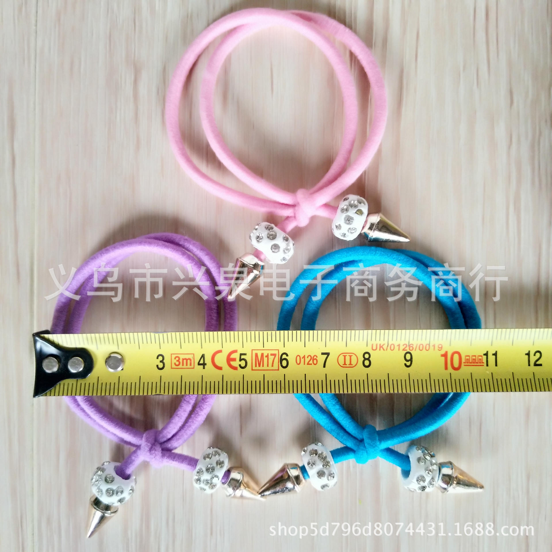 One-yuan store: Colorful rubber bands with diamonds, double-strand rubber bands, hair bands, double-strand hair ties, one-yuan hair accessories, one-yuan small items pic 4