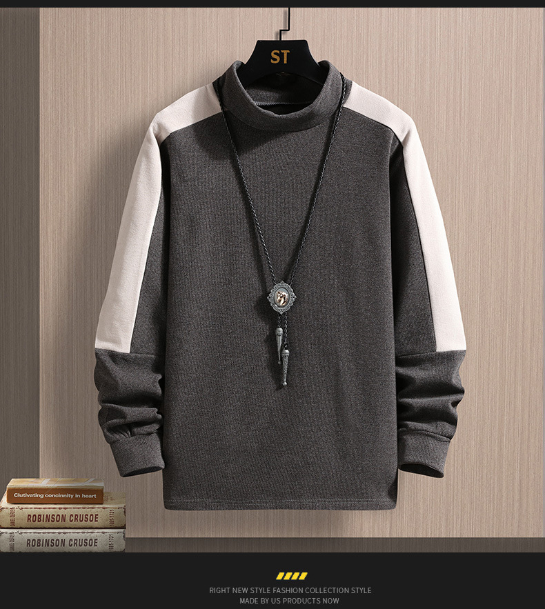 2022 Autumn/Winter new double-sided German fleece long-sleeved T-shirt for men, Korean-style trendy fleece hoodie, casual top for men pic 41