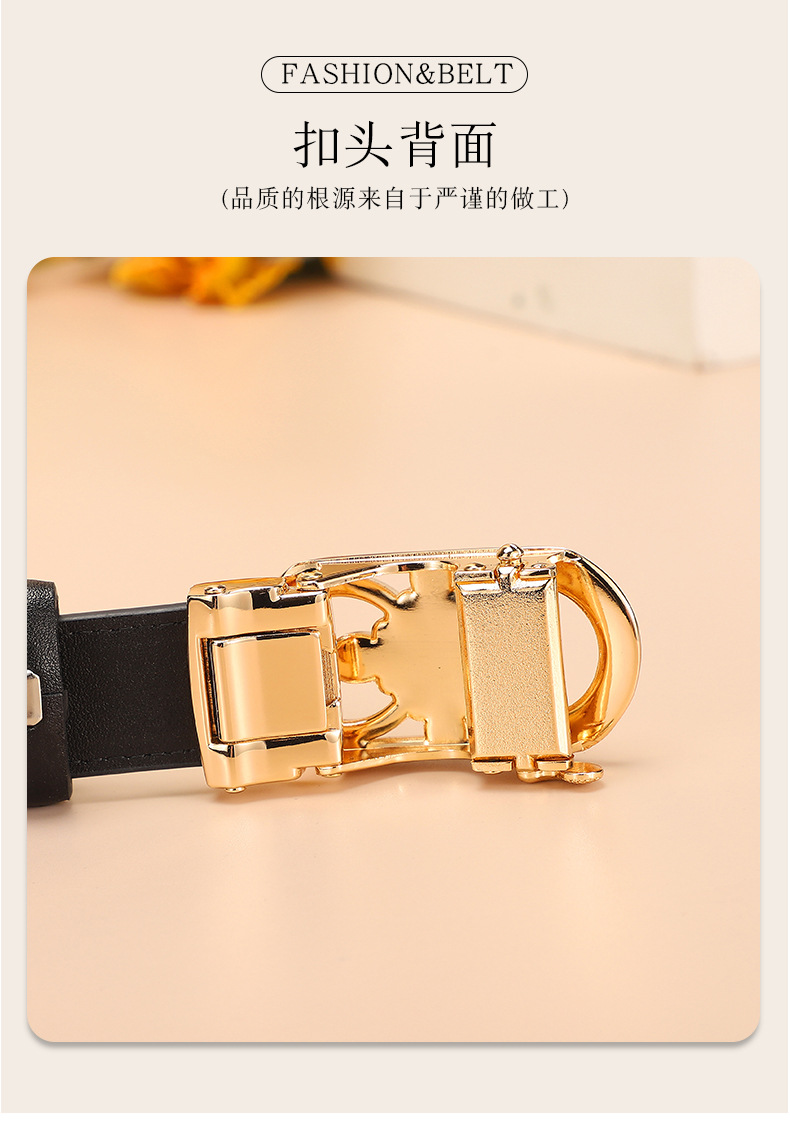 The new pure cowhide Chinese knot automatic buckle simple Korean-style decorative belt and skirt pants for women exude a sense of luxury pic 11