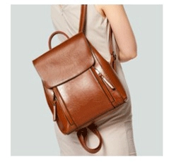 双肩包女2022新款真皮女包时尚油蜡牛皮双肩背包高级感女士背包详情25