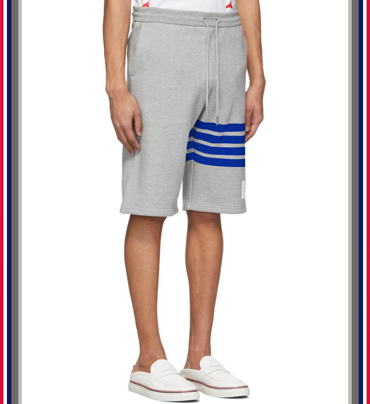 TB teñido teñido cuatro barras rayas moda hombre verano moda pantalones de algodón moda marca pantalones medios pantalones deportivos pantalones casuales hombres pic 28