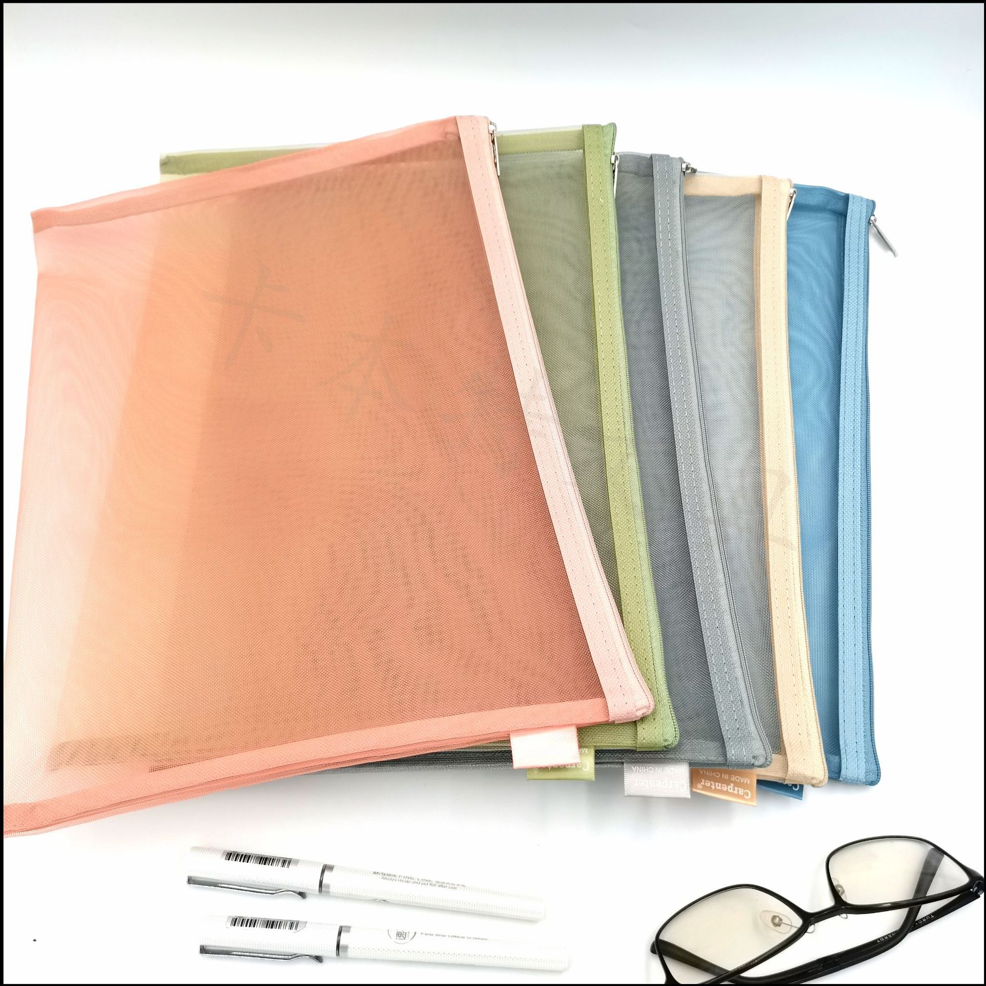 A4 zipper bags, office document bags, file bags, factory direct sales, student test paper bags, blue ticket storage bags, net bags pic 10