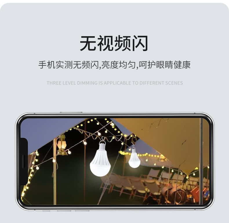 LED bulbs, emergency power failure bulbs, led energy-saving lamps, home dormitory flicker-free lighting lamps, night market camping lamps pic 8
