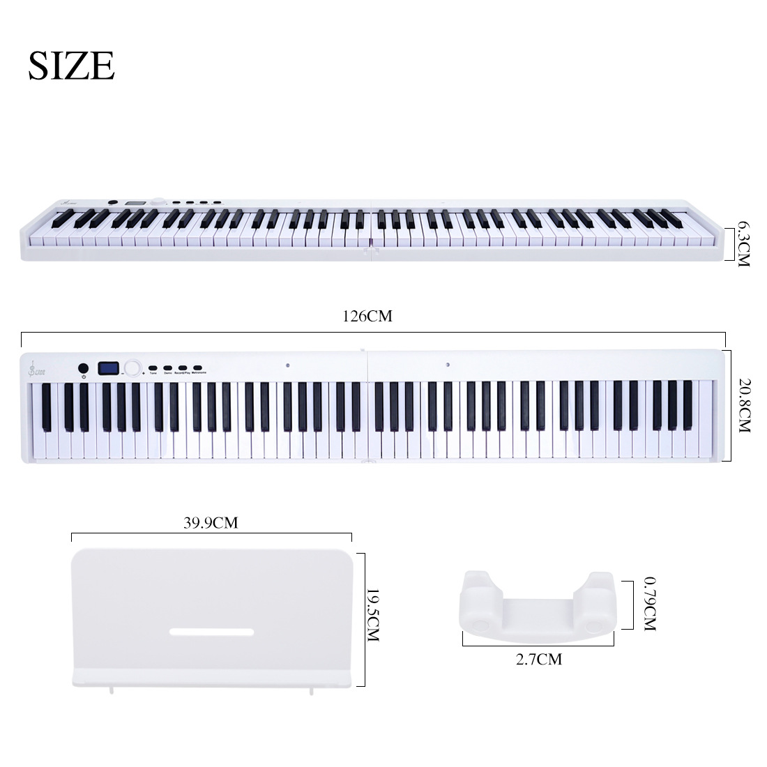LADE88 clave piano plegable portátil electrón adulto principiante práctica teclado patchwork mano enrollado piano eléctrico pic 2