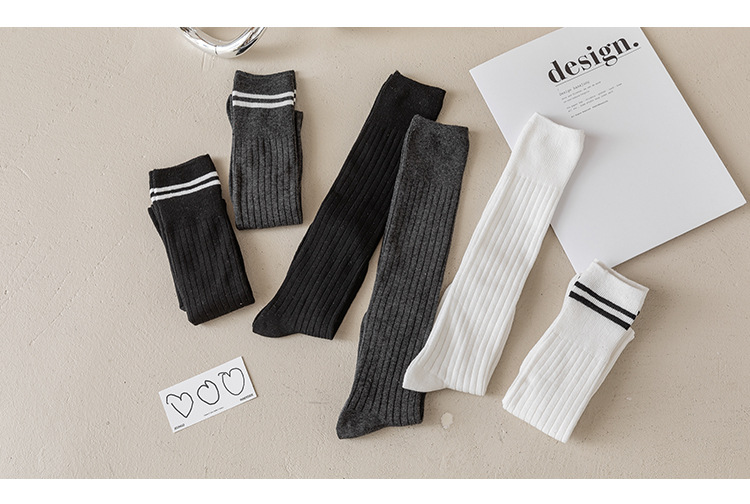 New Spring and summer calf socks for girls, Japanese solid color street JK campus socks, breathable high cotton socks for girls pic 6