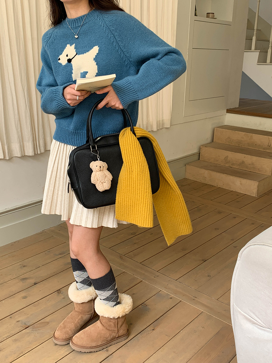 3th Morning North Island Park Korean Style Youthful Dog Embroidered Round Neck Pullover Sweater ZY2381 pic 22