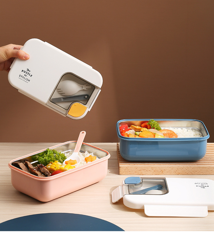 北欧ins网红304不锈钢大容量午饭盒学生上班族保温便当盒便携餐盒详情14