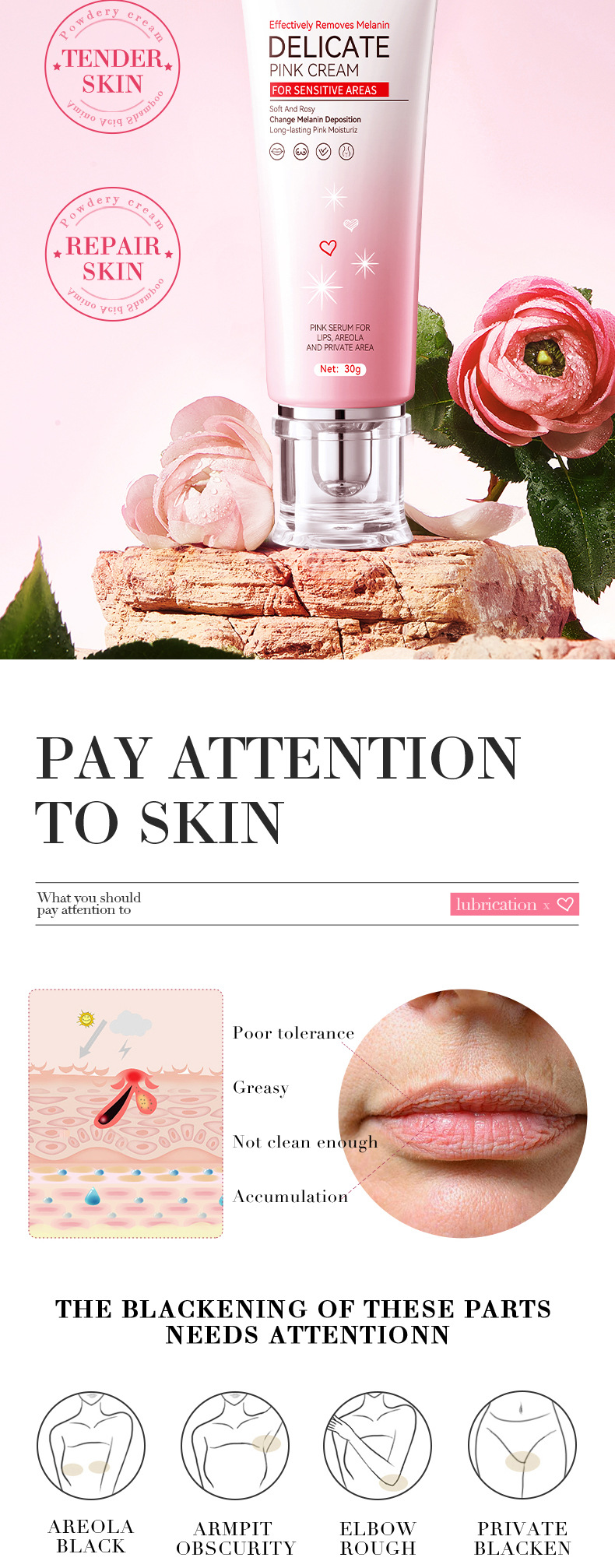 Cross-border export of 30g SADOER Moisturizing Gel Body care Lotion in full English pic 2