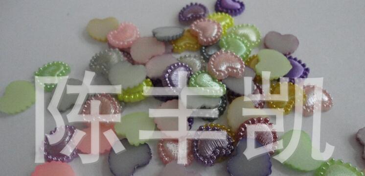 ABS material V137 striped beaded heart 10mm - 14mm is used for direct sales by various decorative accessories manufacturers pic 5