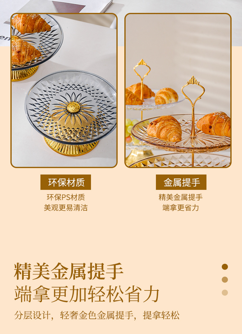 亚克力KTV酒店塑料果盘家用茶几高脚糖果盘商用水果盘2详情7