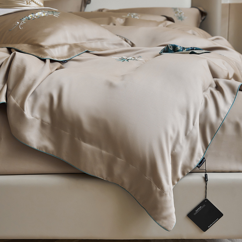 春夏季新款植物天丝四件套高端亲肤仿真丝裸睡床品详情4