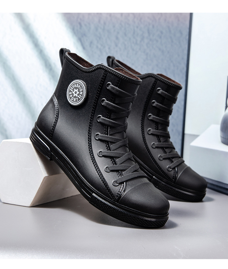 雨鞋男款中筒雨靴时尚低筒水鞋防滑防水短筒男士轻便加厚橡胶耐磨详情11