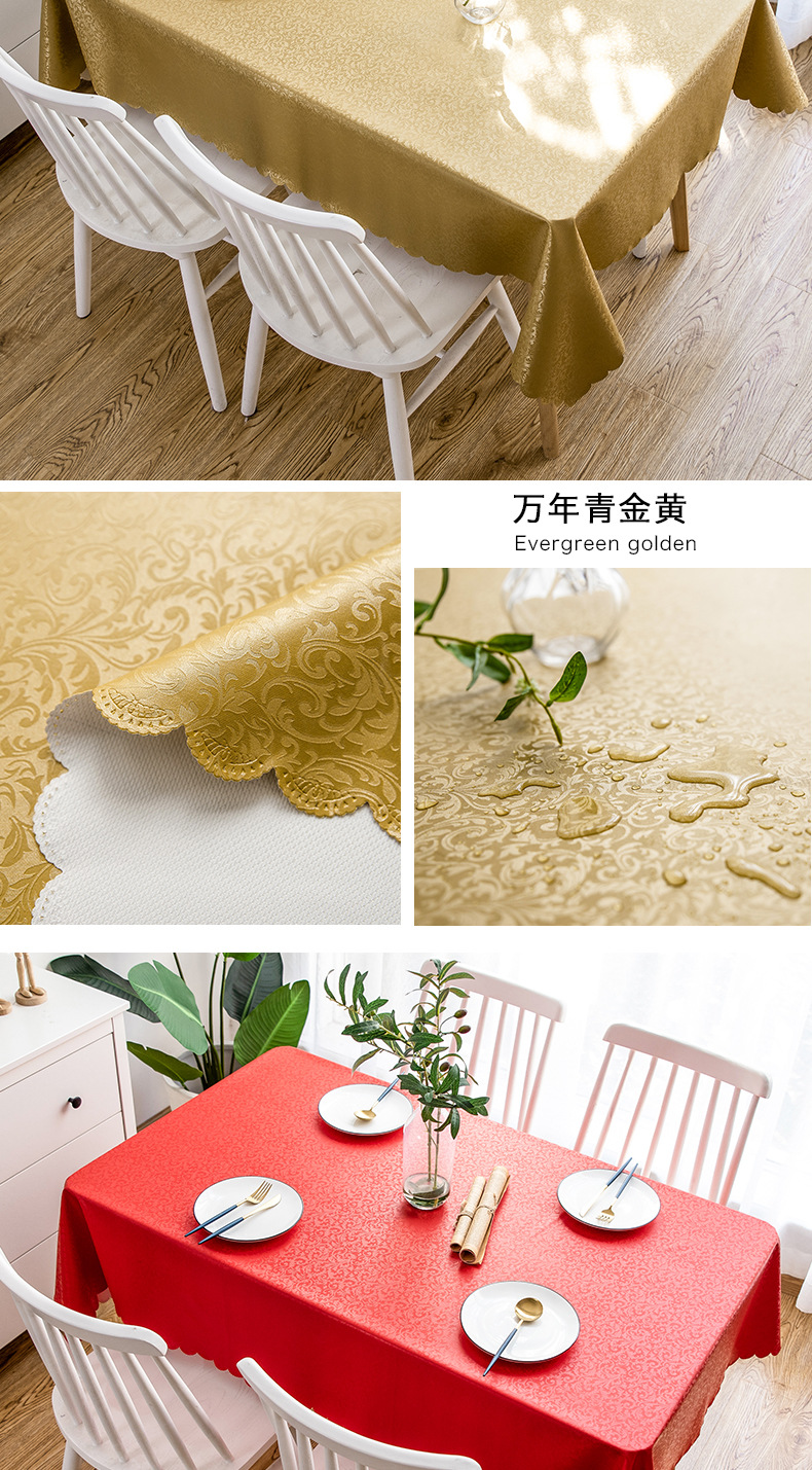 Cross-border delivery of European-style waterproof tablecloths, heat-resistant, oil-resistant, no-wash tablecloths, household tablecloths, rectangular coffee table tablecloths pic 15