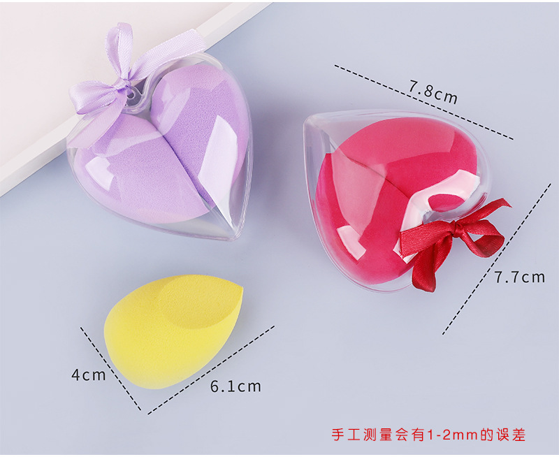 Michelin Heart-shaped Beauty Egg Set, Makeup egg, powder puff, Sponge Egg one-piece consignment, Super soft Makeup egg pic 4