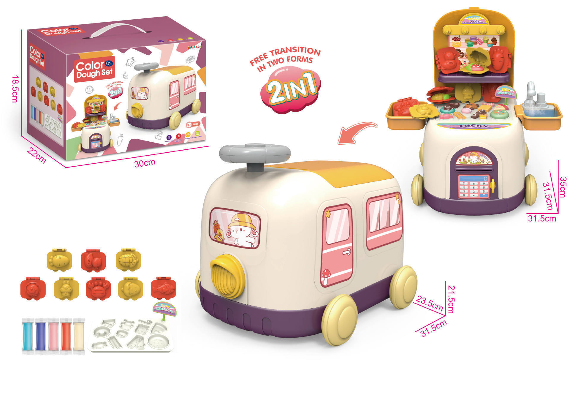 亚马逊跨境儿童火车收纳2合1厨房医具宠物女孩过家家益智场景玩具详情4