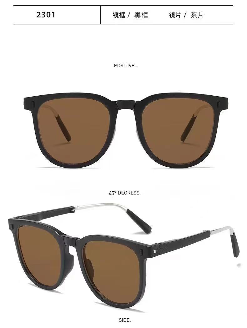 New sunglasses folding sunglasses portable under-focus hat style sunshade sunglasses cushion case polarized glasses pic 8