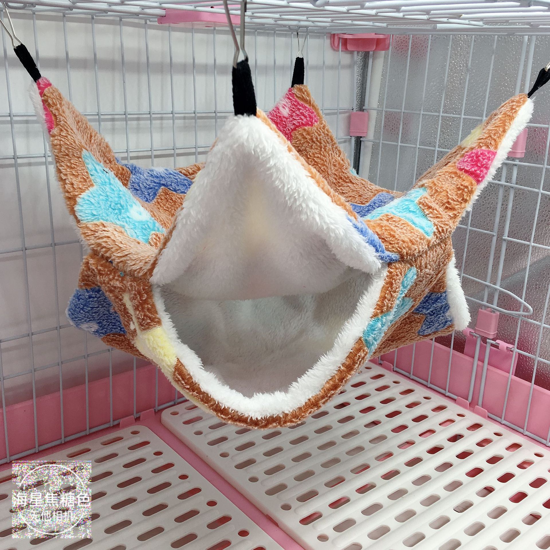 蜜袋鼯保暖双层夹层吊床小宠吊床悬挂式松鼠睡袋宠物用品仓鼠吊床详情24