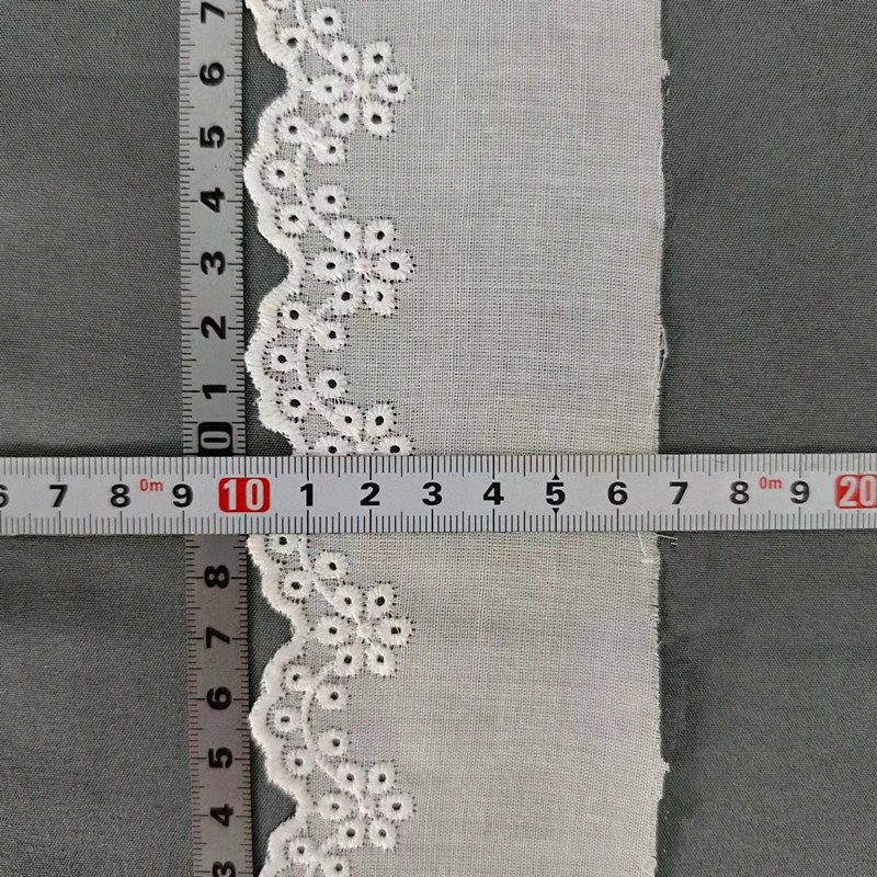 Wholesale of cotton embroidered lace, hollowed-out lace, embroidered skirt hem, clothing accessories, milk silk, perforated, barcode 2.5 pic 18