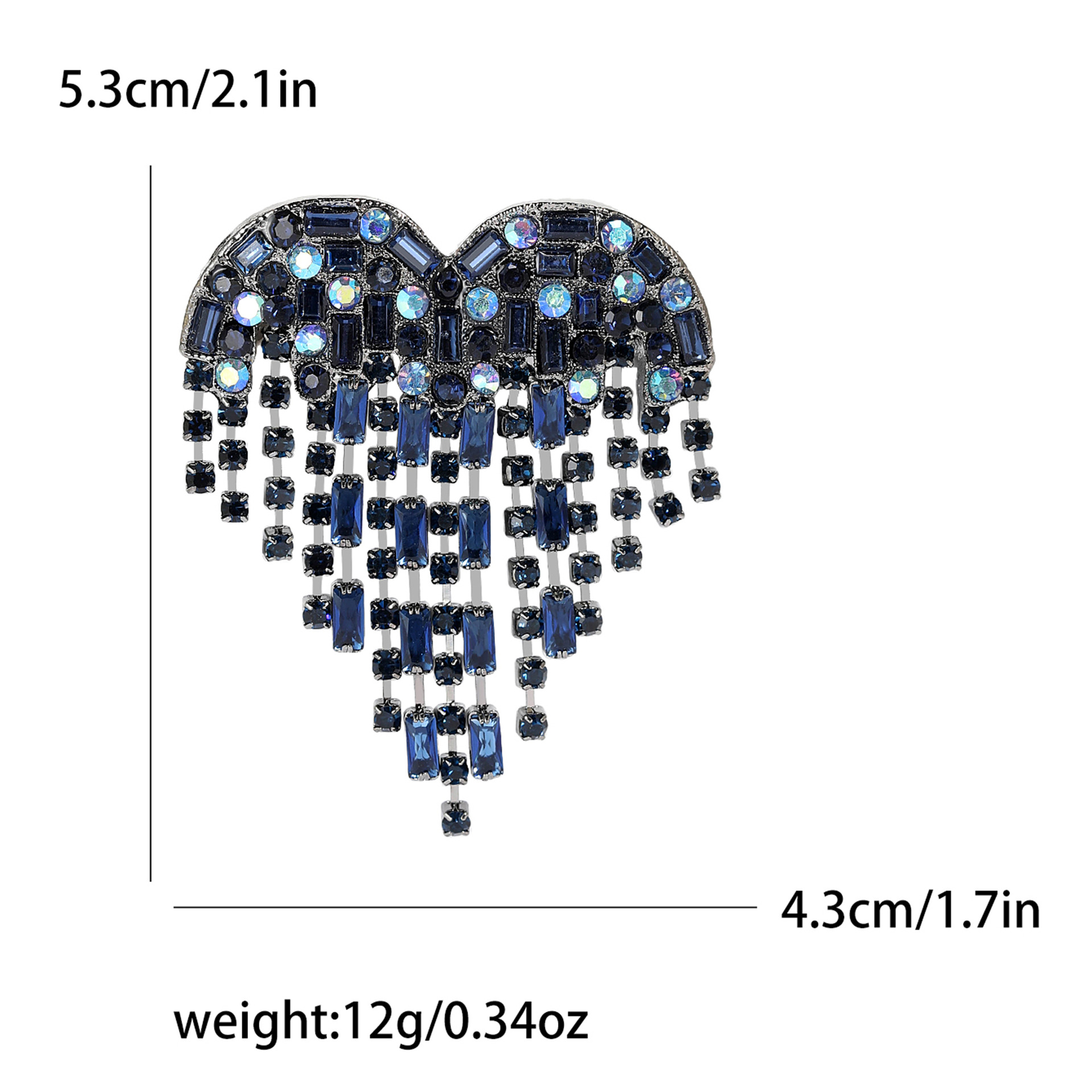 Korean-style high-end fashionable tassel heart-shaped grab chain brooch, elegant clothing accessory brooch pin manufacturer wholesale pic 2