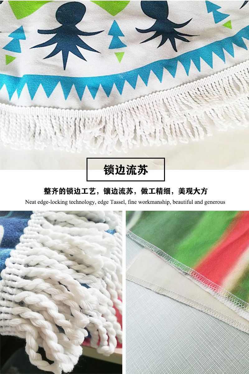 Cross-border microfiber printed beach towels, custom-made printed swimming sweat-wiping beach seat covers, bath towels pic 12