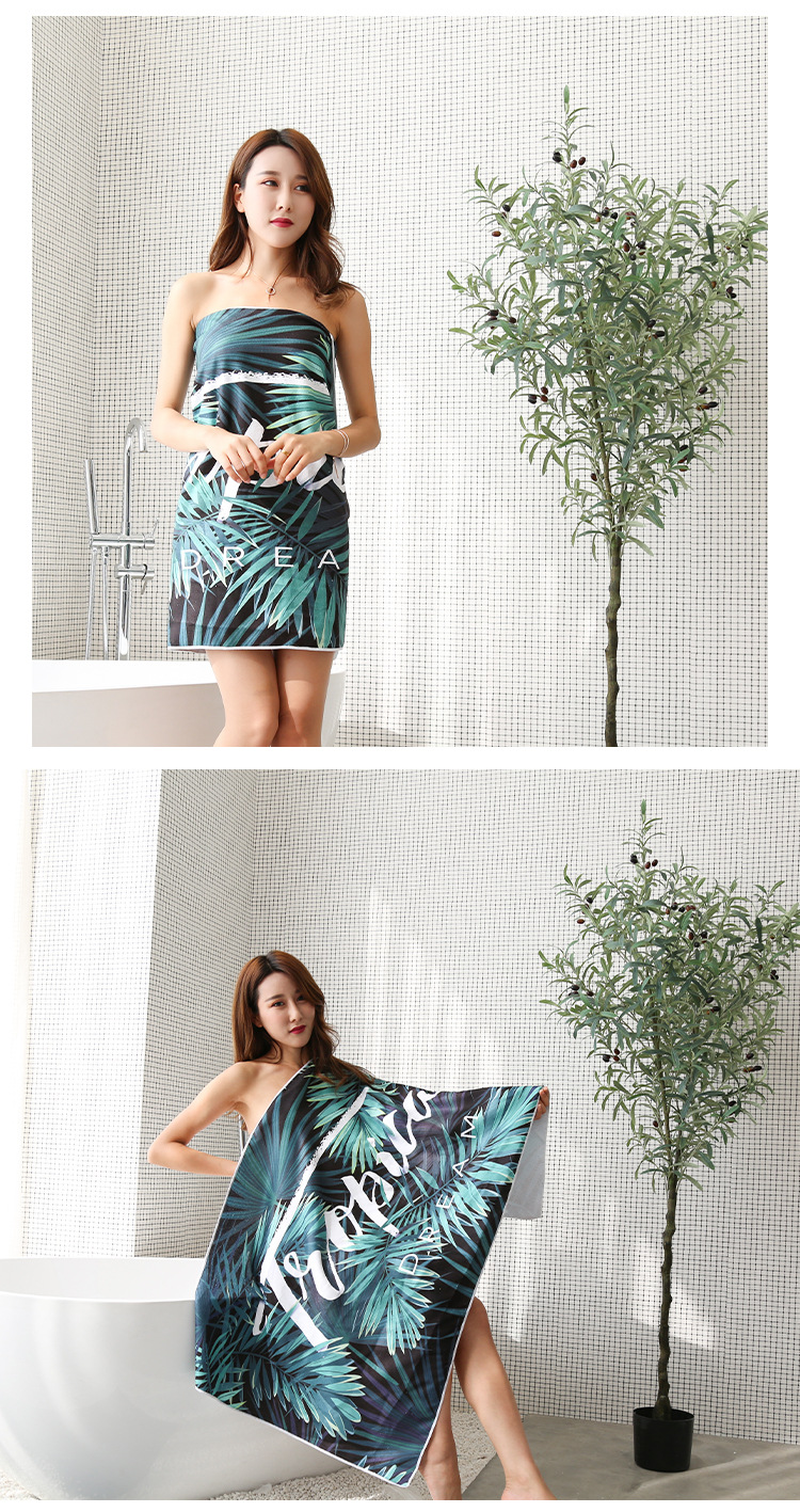 超细纤维长方形沙滩巾数码印花海滩度假毛巾浴巾来图可定制详情9