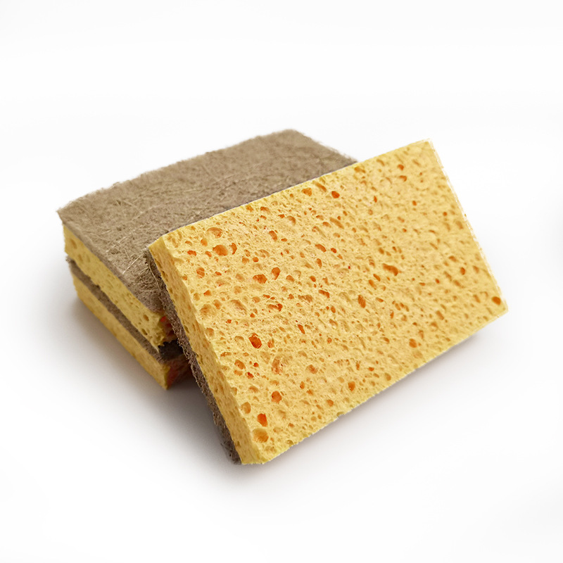 定制供应各款式天然剑麻椰棕木浆棉海绵擦锅刷厨房清洁洗碗海绵块详情5