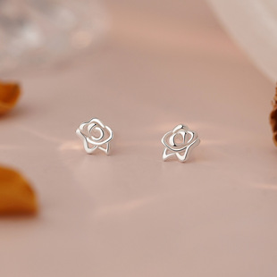 Ganjia Tongti S925 pure silver simple round piece earrings, elegant matte ear buckles, fashionable Hong Kong-style internet-famous ear rings pic 12