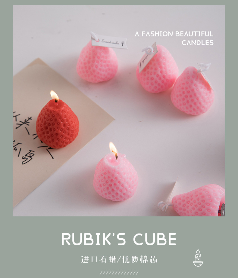 Wholesale of soy wax scented strawberry candles in gift box set. Cute and creative birthday gifts. Strawberry scented candles pic 9