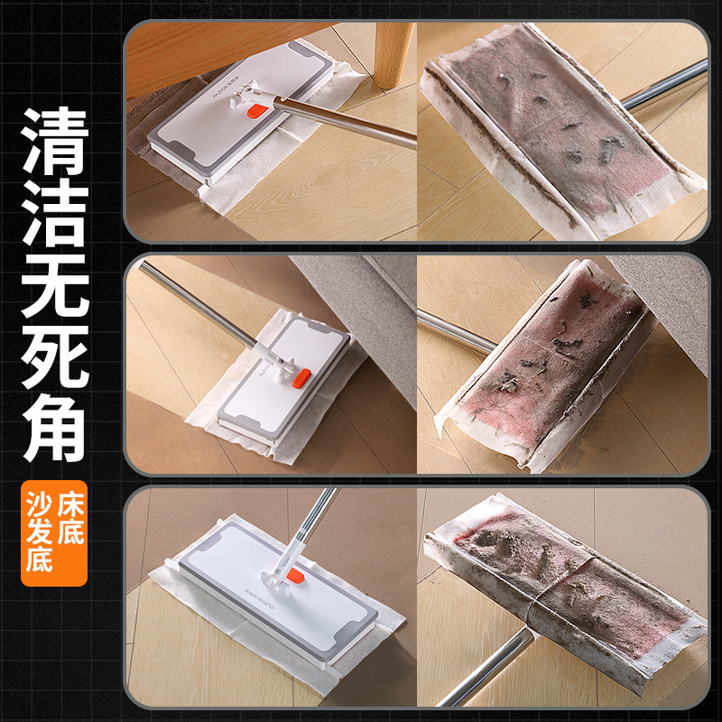 Electrostatic dust removal paper mop, disposable household mop, no-rinse mop, lazy person floor vacuum wet wipes pic 1