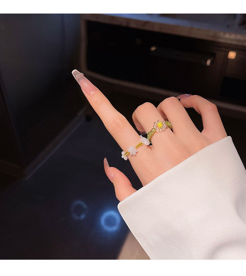小清新弹力绳花朵戒指女新款百搭小众个性食指环春季新款套装首饰详情15