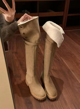 葡萄妈过膝骑士靴女厚底加绒长筒厚绒长靴百搭雪地靴女式棉鞋冬季详情3