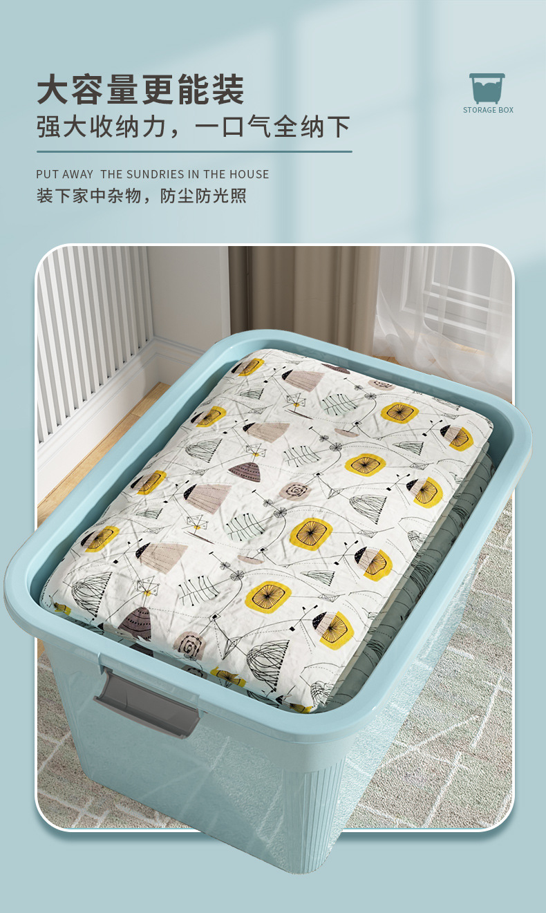 塑料收纳箱超大号衣服整理箱家用车载收纳盒透明玩具储物箱储物盒详情7