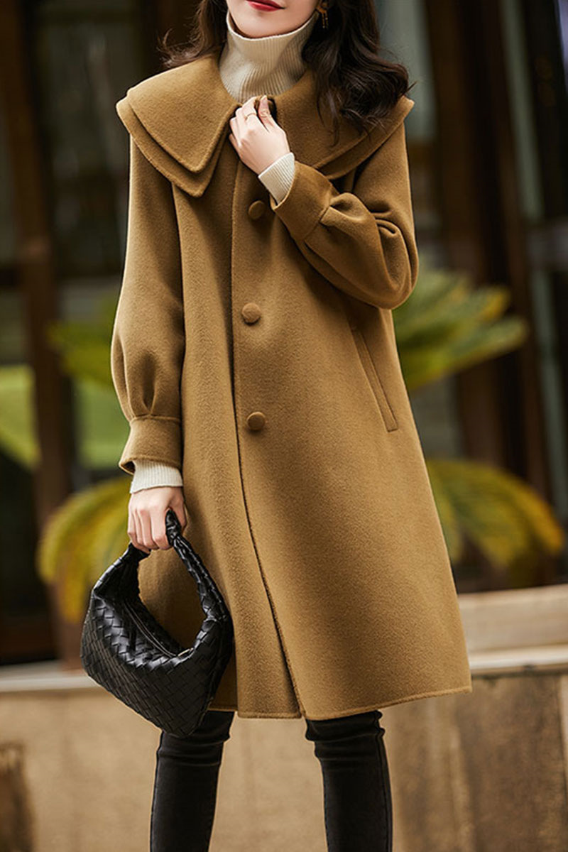 A new Korean-style woolen coat with a doll collar for women in autumn and winter, which is slimming, concealing and making one look younger pic 17