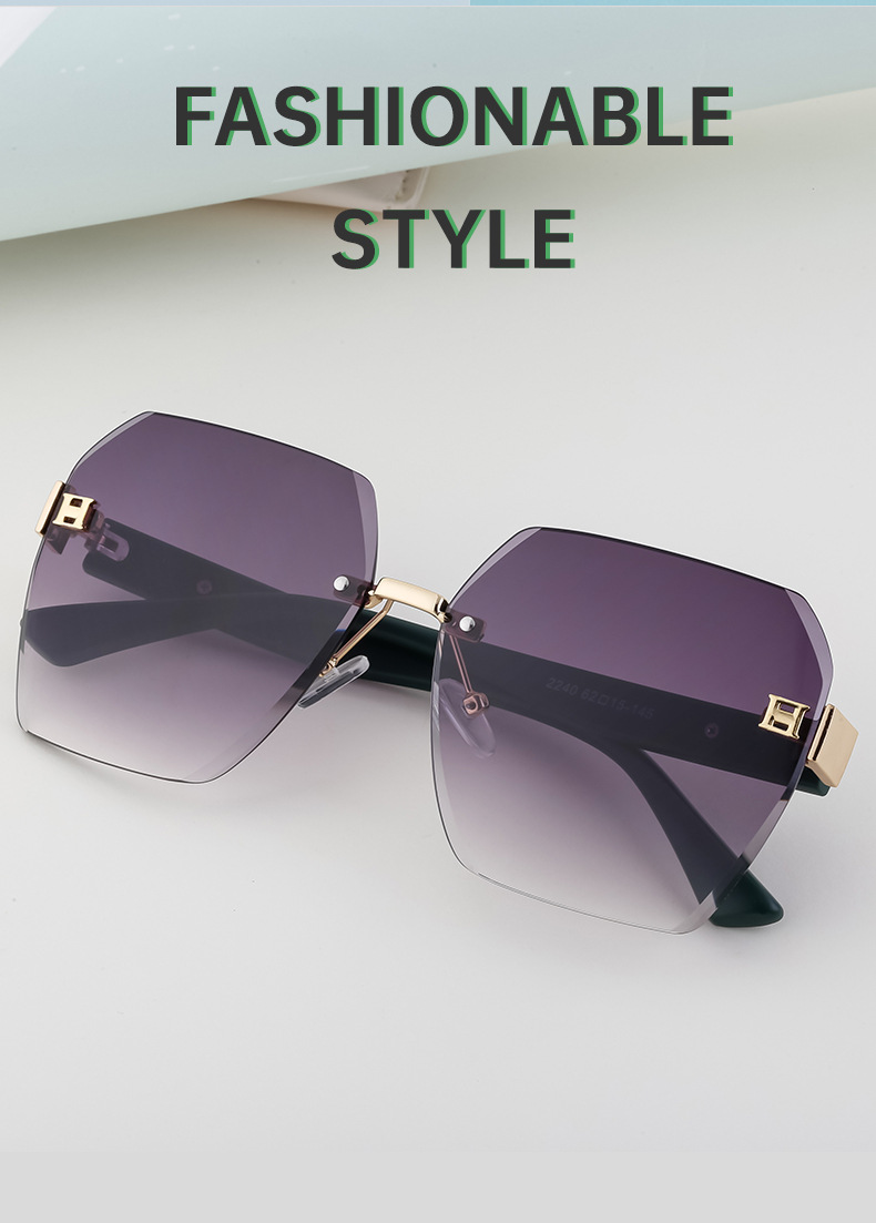 2023新款无框切边太阳镜女款欧美时尚大框墨镜女跨境批发sunglass详情21