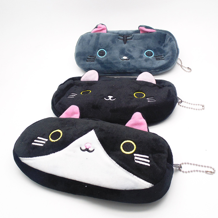 Cute cartoon cat, plush cat, large-capacity student pencil case, pencil box, stationery box, and school supplies storage pic 9