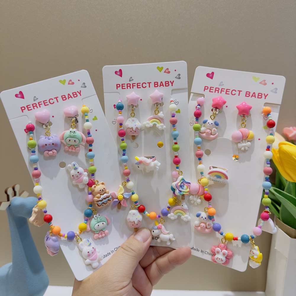 儿童项链卡通三欧丽小女孩串珠饰品公主风可爱多巴胺女宝宝颈链首饰详情22