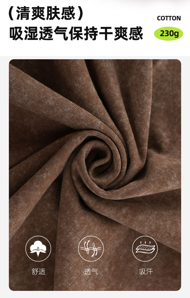 230g纯棉大版落肩t恤印logo纯色背心夏季圆领宽松欧美跨境男女详情5