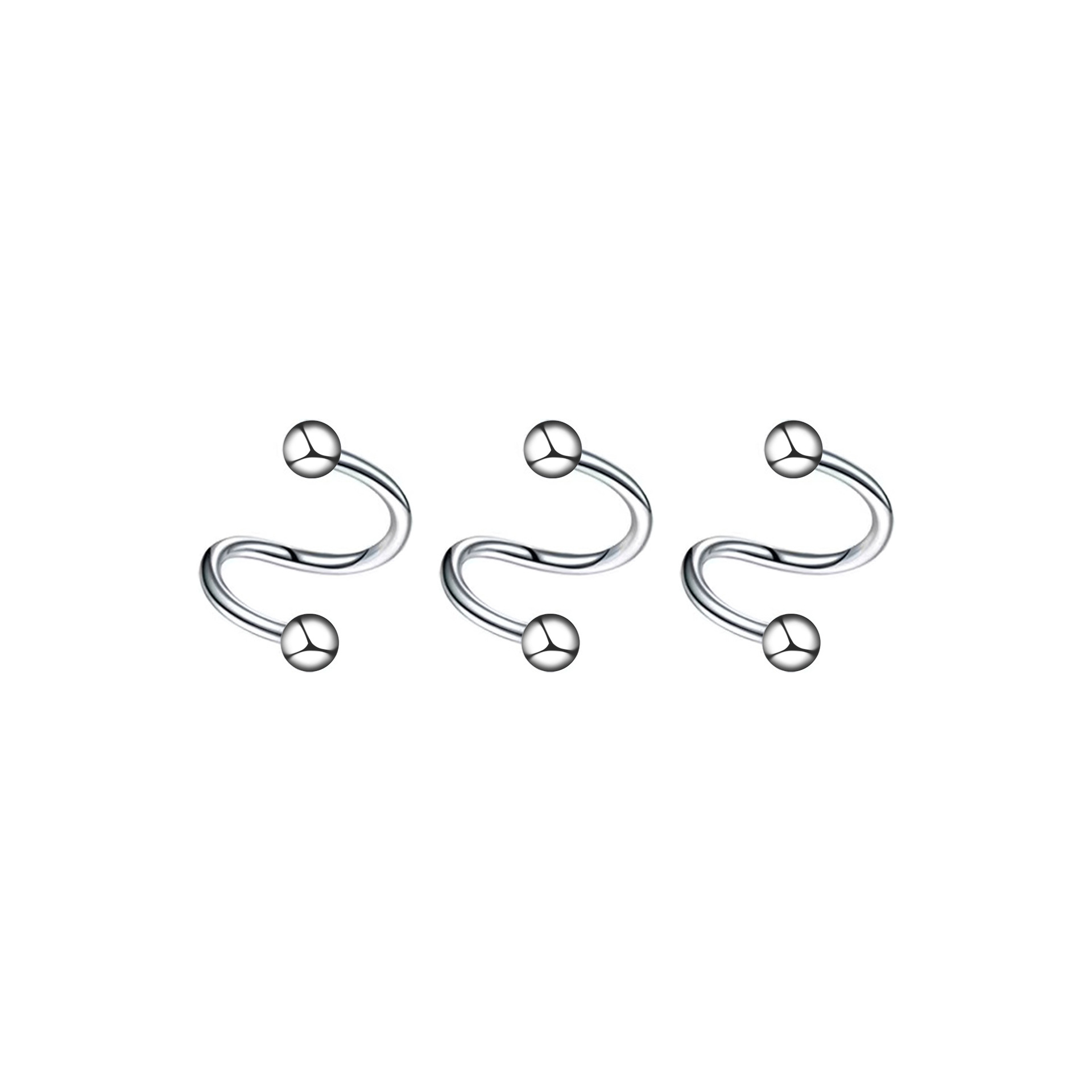 Titanium steel S-shaped nose studs, nose rings, ear studs, simple ear studs, earrings, piercing accessories, S-studs, rotating ear studs pic 13