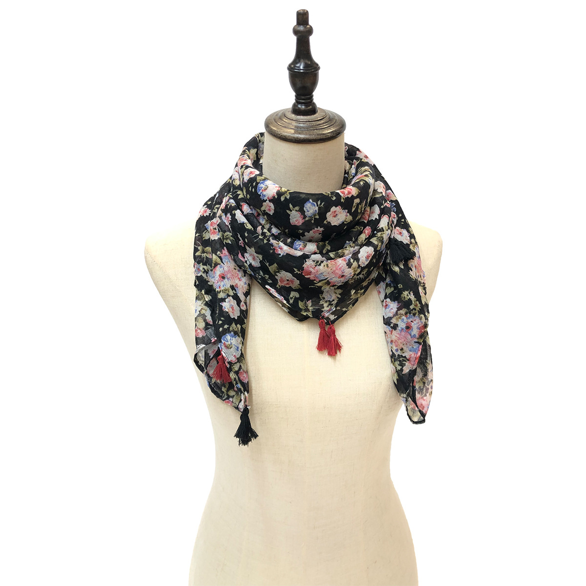 一件代发新款欧美春夏季时尚百搭印花流苏围巾 披肩 跨境专供 工厂批发详情3