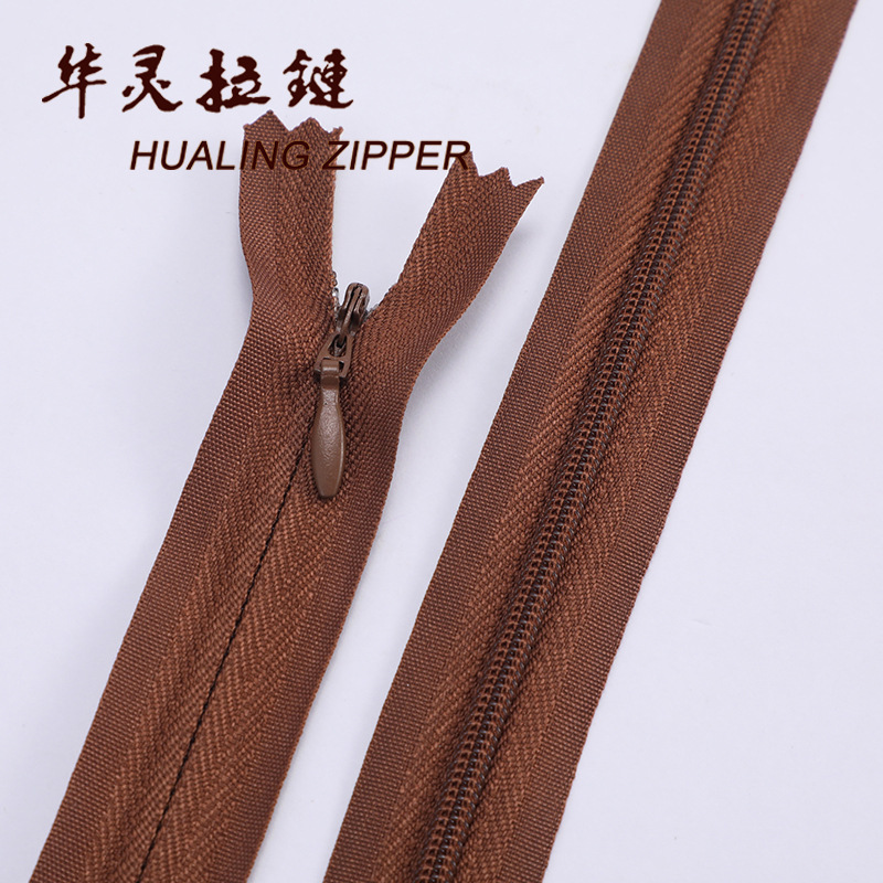 华灵3号闭隐形彩色拉链抱枕服饰裙裤子尼龙拉链旗袍裙子拉链批发详情9